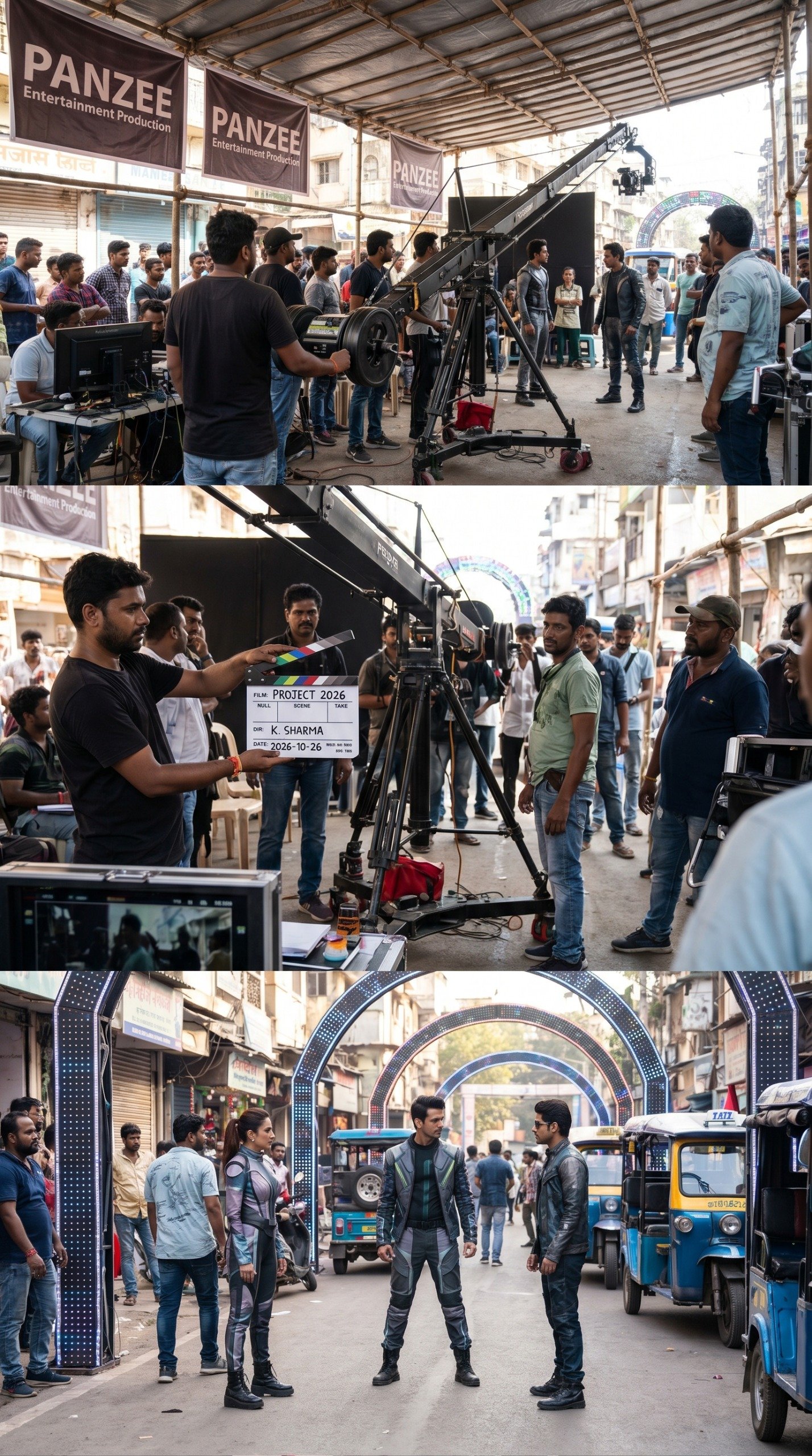 Production team at work